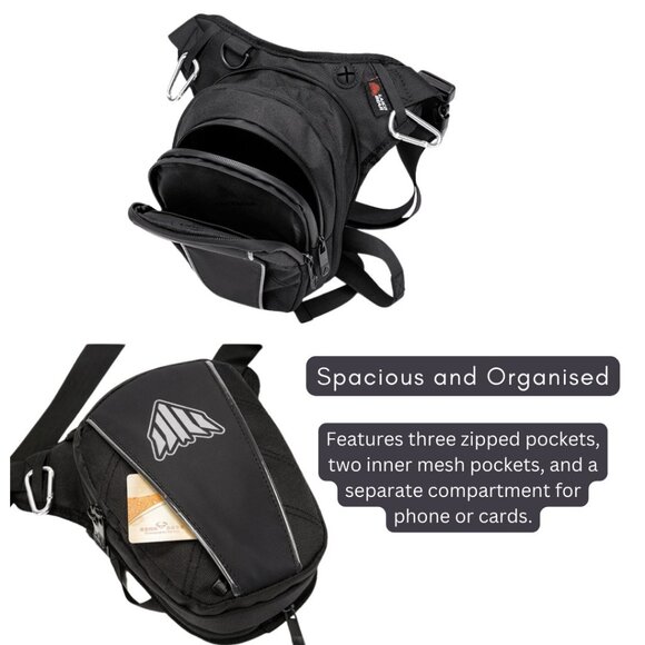 Half Face Neck Warmer Gaiter Mask & Leg Bag Waterproof Thigh Pouch Pack1 Combo - Picture 8 of 11